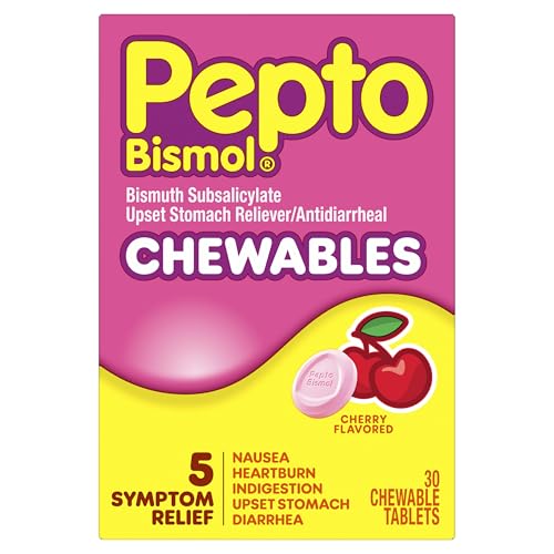 Pepto-Bismol 5-Symptom Bismuth Subsalicylate Chewable Tablets