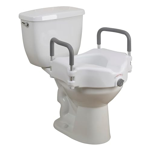 Drive Medical Raised Toilet Seat with Removable Arms
