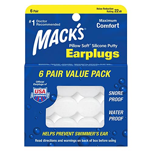 Mack's Pillow Soft Silicone Earplugs Travel Pack 6-Pair