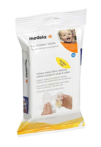 Medela Quick Clean Breast Pump Cleaning Wipes 24-Count