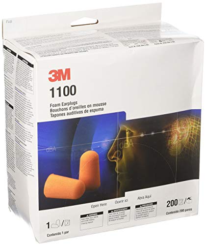 3M 1100 Foam Ear Plugs (200 pairs)