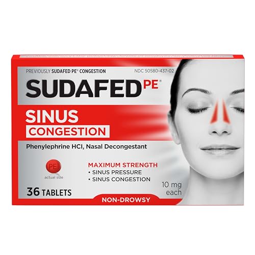 Sudafed PE Sinus Congestion Maximum Strength Phenylephrine
